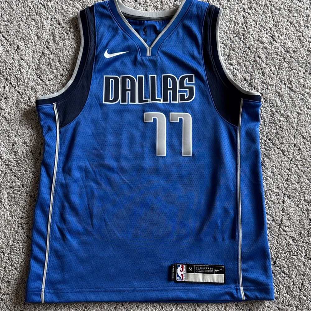 Nike Dallas Blue #77 Basketball Jersey with White Accent